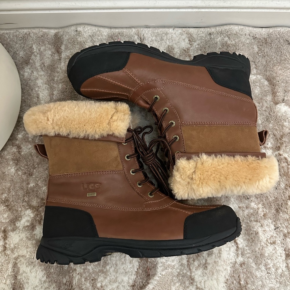 UGG Tan and Cream Fur-Lined Boots